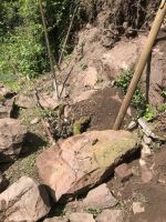 Und schon ist es passiert. Ganz ohne Kollateralschaden geht der Abbruch nicht vonstatten.